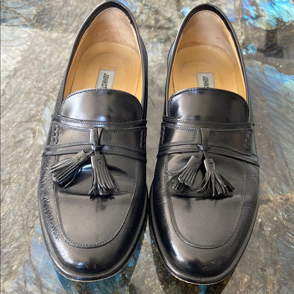 Black Leather Tassel Loafers